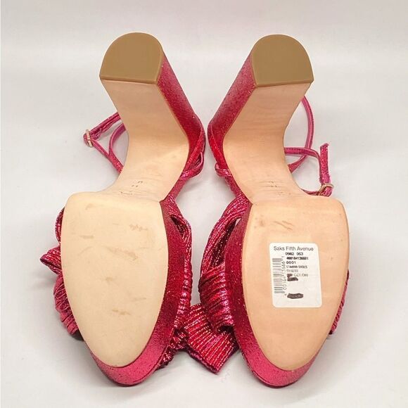 Loeffler Randall  Natalia Pleated Bow Platform Sandals size 11 - Picture 12 of 13